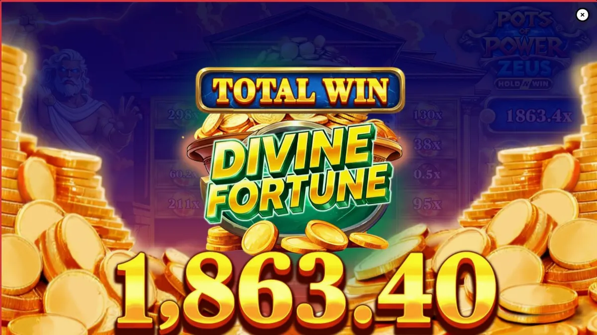 Pots of Power: Zeus slot machine interface showing divine Greek theme